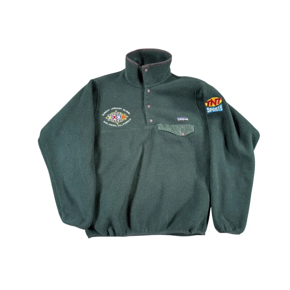Vintage Patagonia Synchilla Snap Pullover Fleece Jacket Mens‎ Small Green Purple
